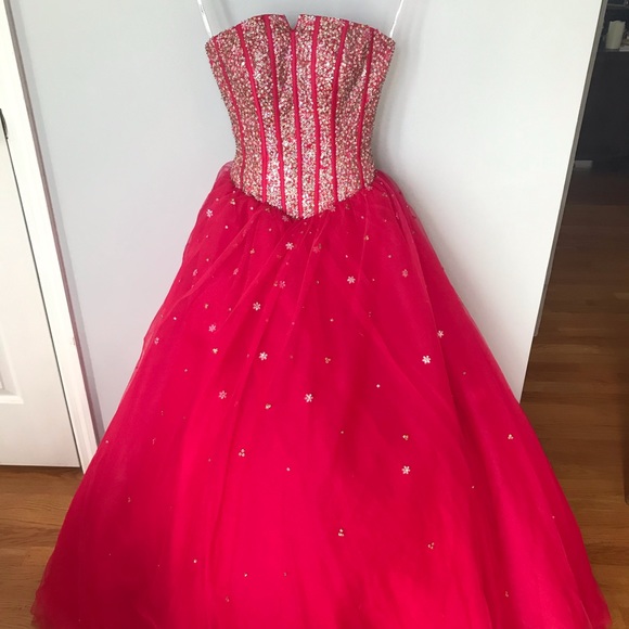 FINAL SALE Tiffany Designs Full Length Formal Prom dress - Picture 1 of 10